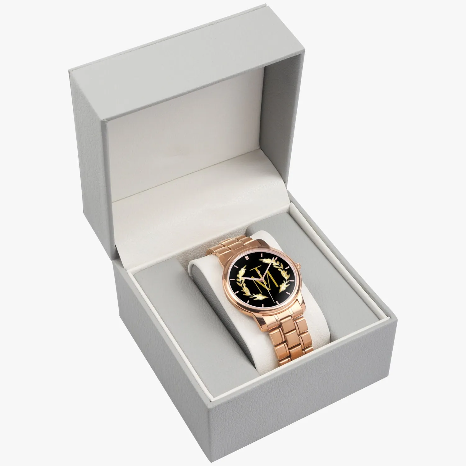 TM Luxury Folding Clasp Type Stainless Steel Quartz Watch Gold Reef