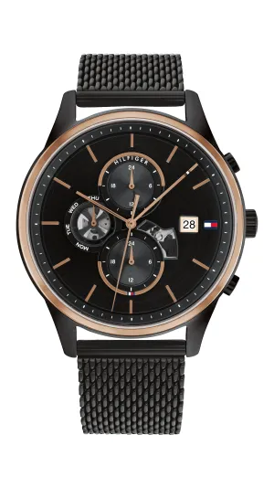 Tommy Hilfiger Weston Ionic Plated Black Steel Black Dial Men's Watch 1710505