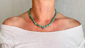 Turquoise & Sterling Necklace. Natural American Turquoise. 2278