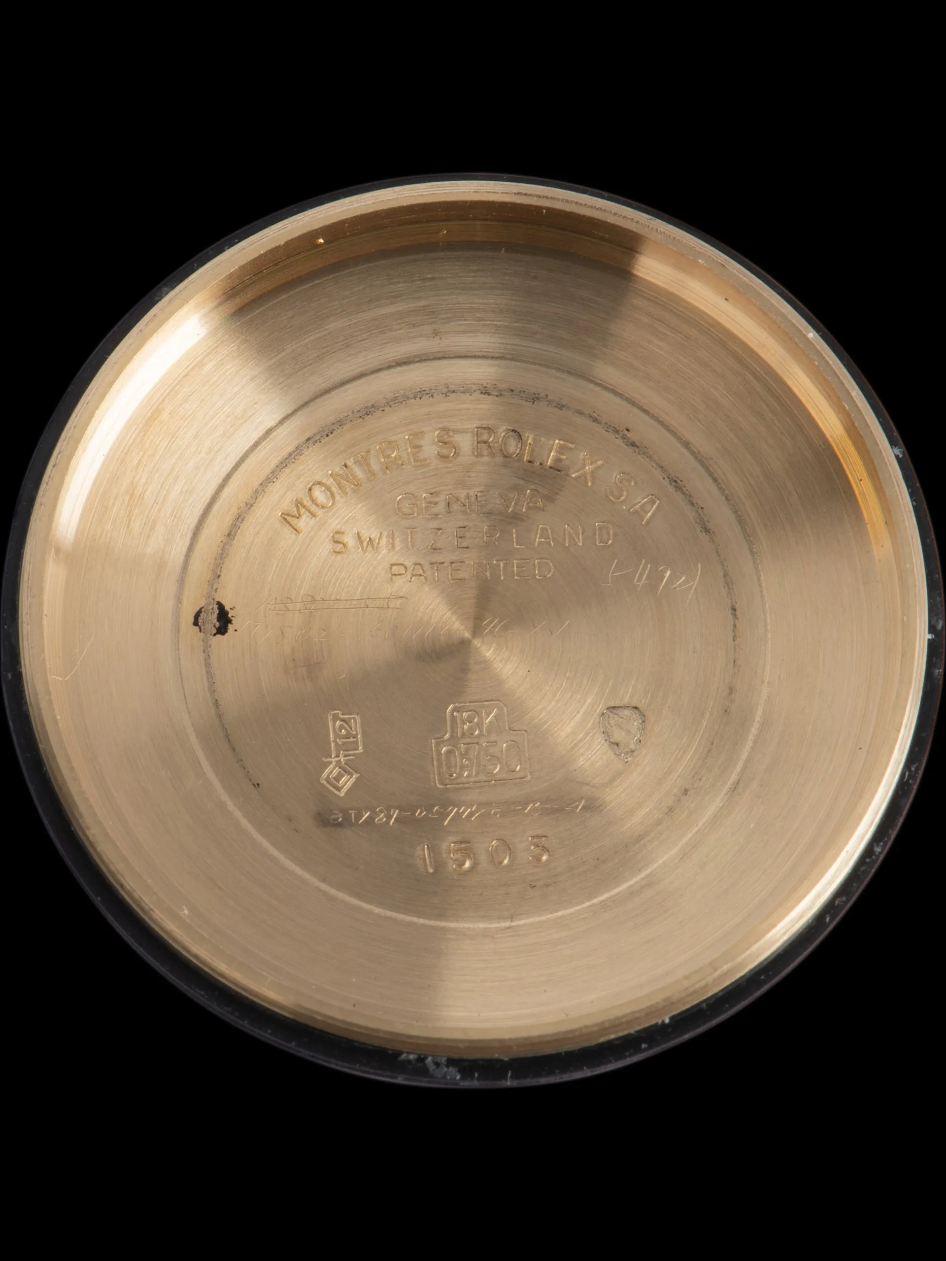 *Unpolished* 1970 Rolex Oyster-Perpetual Date (Ref. 1511) "Bark" 18K YG