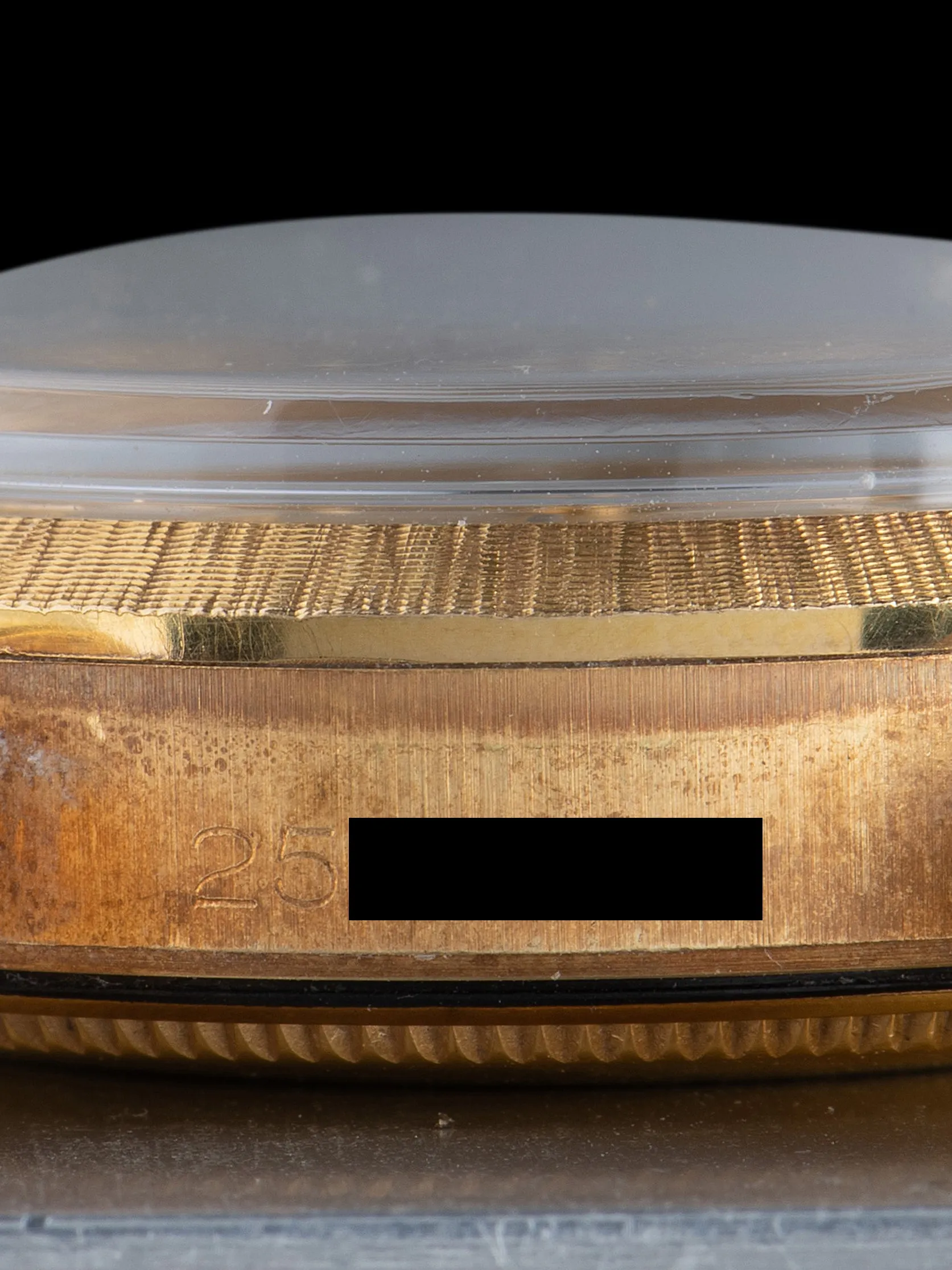 *Unpolished* 1970 Rolex Oyster-Perpetual Date (Ref. 1511) "Bark" 18K YG