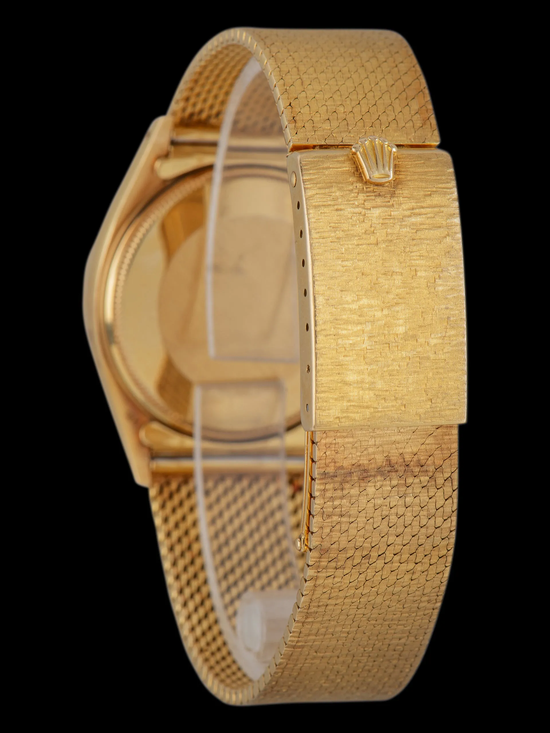 *Unpolished* 1970 Rolex Oyster-Perpetual Date (Ref. 1511) "Bark" 18K YG