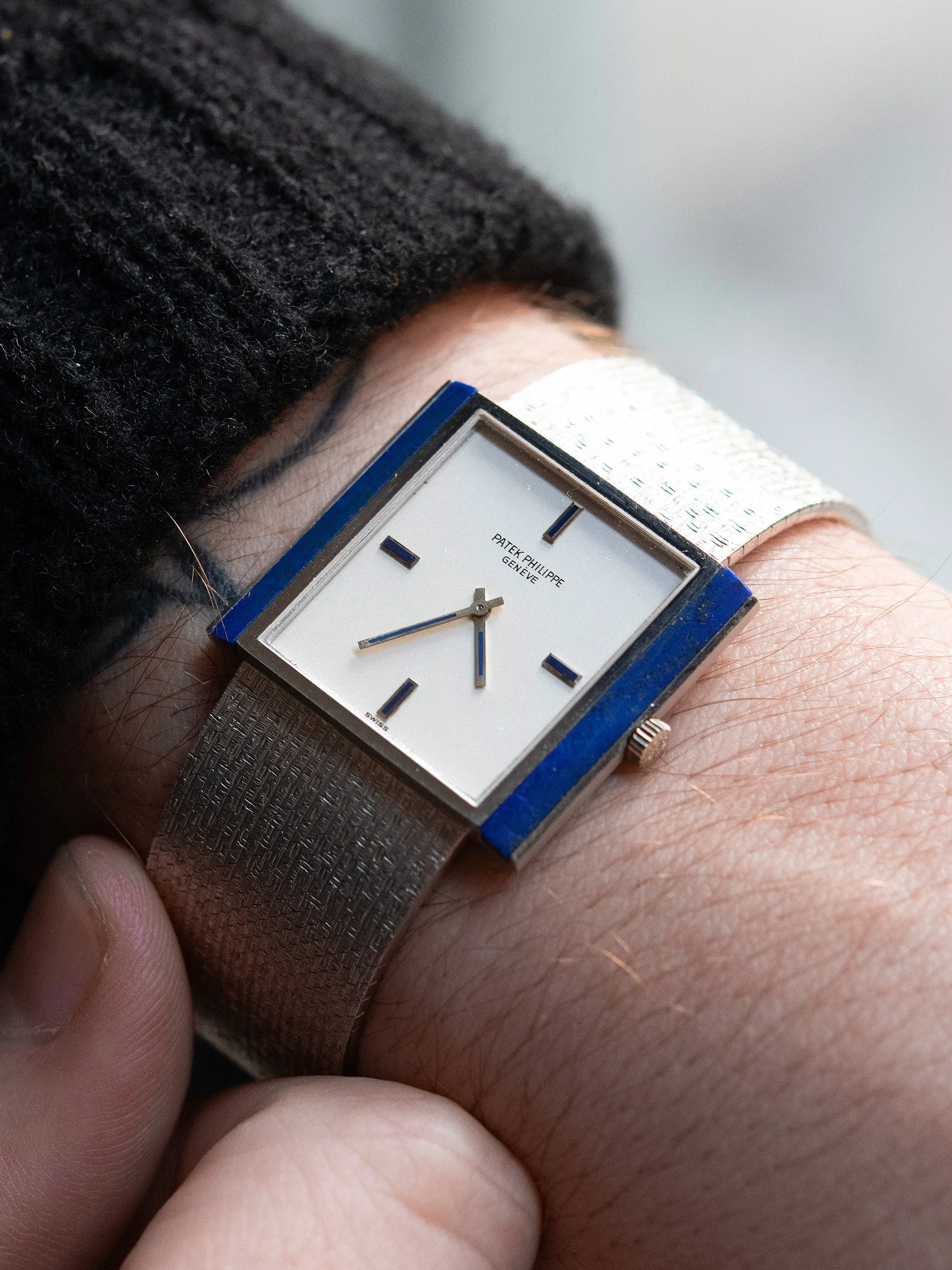 *Unpolished* 1970s Patek Philippe 18K WG W/ Lapis Lazuli (Ref. 3578/1)