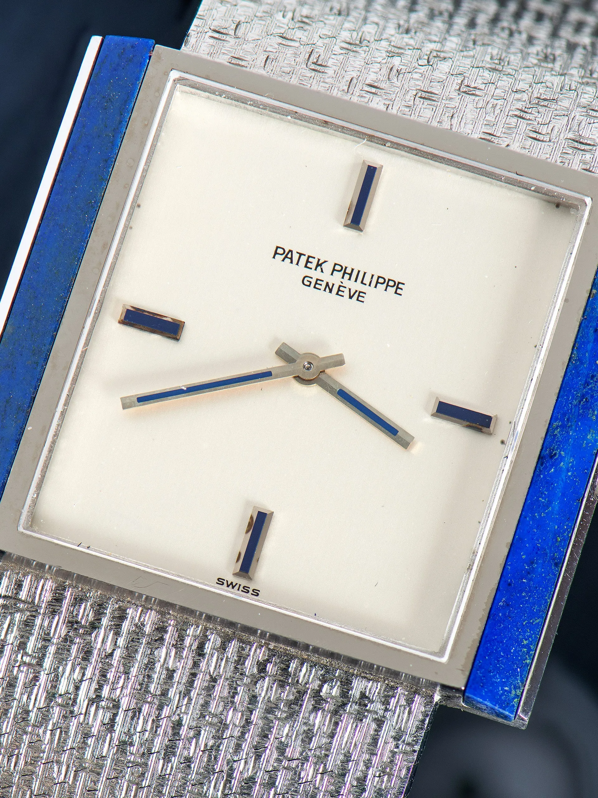 *Unpolished* 1970s Patek Philippe 18K WG W/ Lapis Lazuli (Ref. 3578/1)
