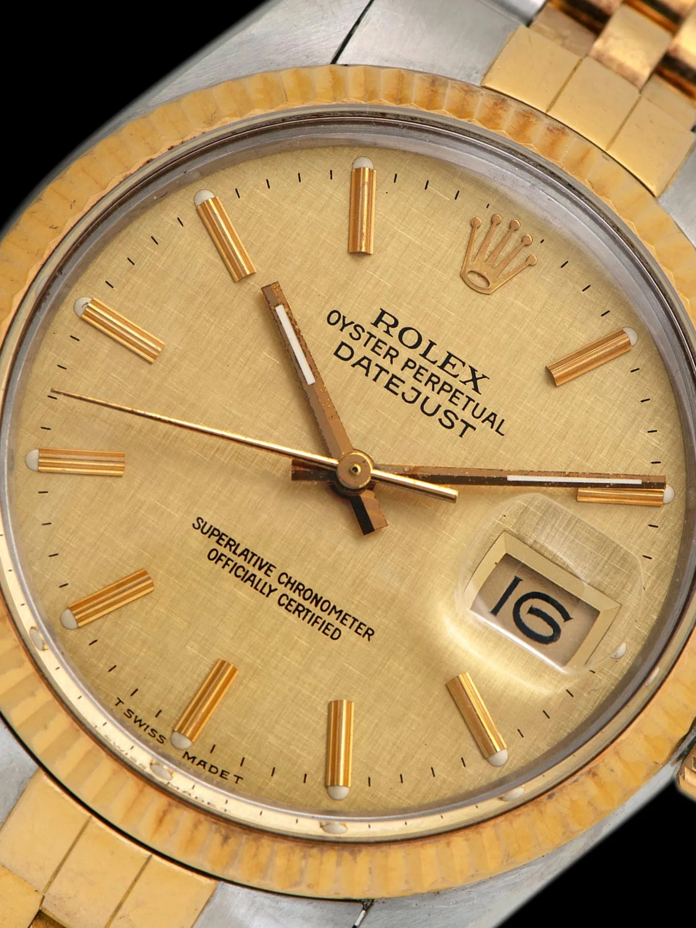 *Unpolished* 1987 Rolex Two-Tone Datejust (Ref. 16013) Champagne "Linen" Dial