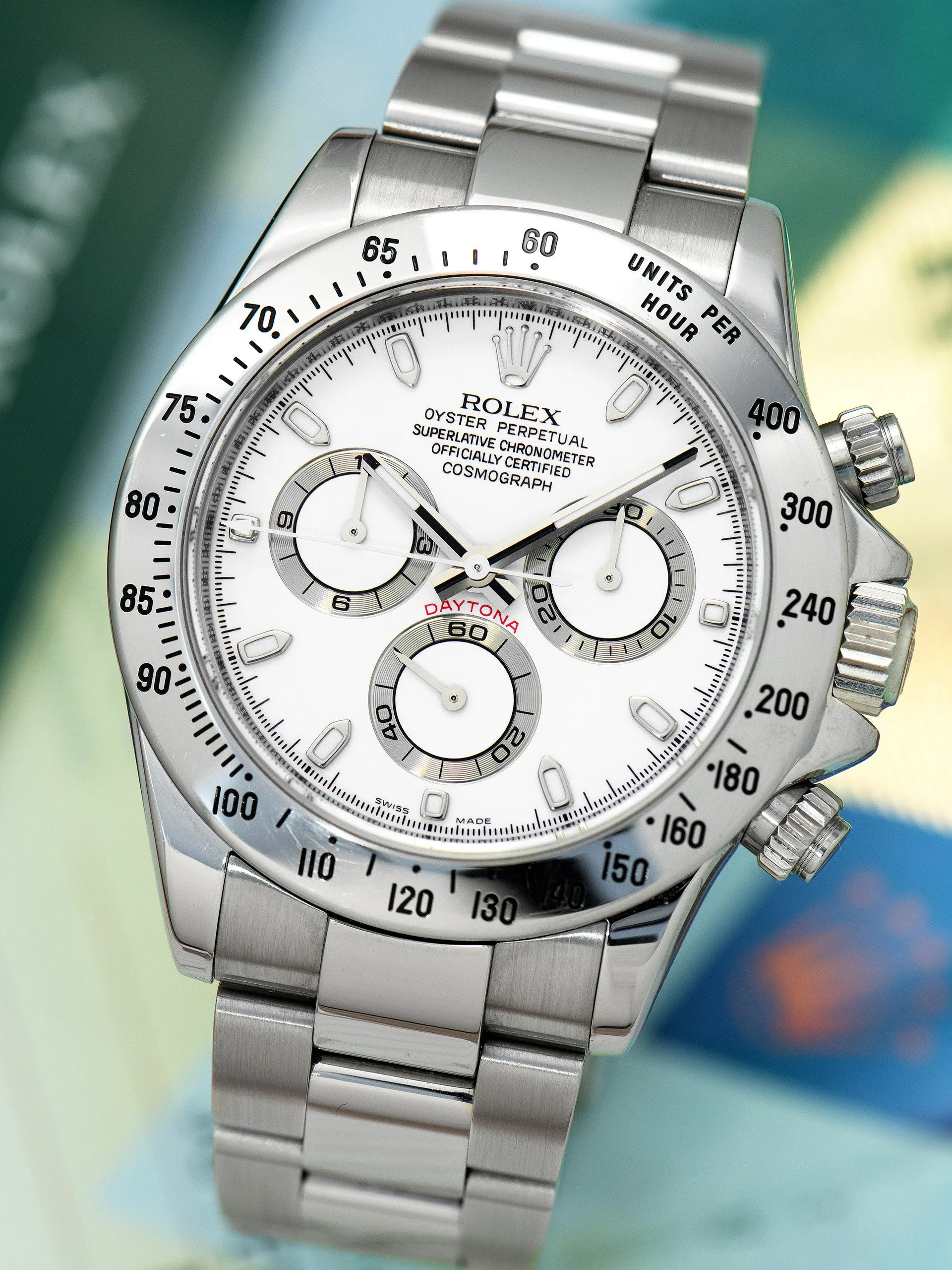 *Unpolished* 2007 Rolex Daytona (Ref. 116520) White Dial W/ Box & Papers