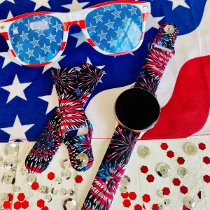 USA Fireworks Print Silicone Band For Samsung Watch