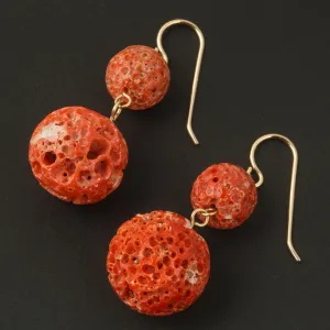 Very Rare Momo Coral earrings, gold filled wire. erfn125