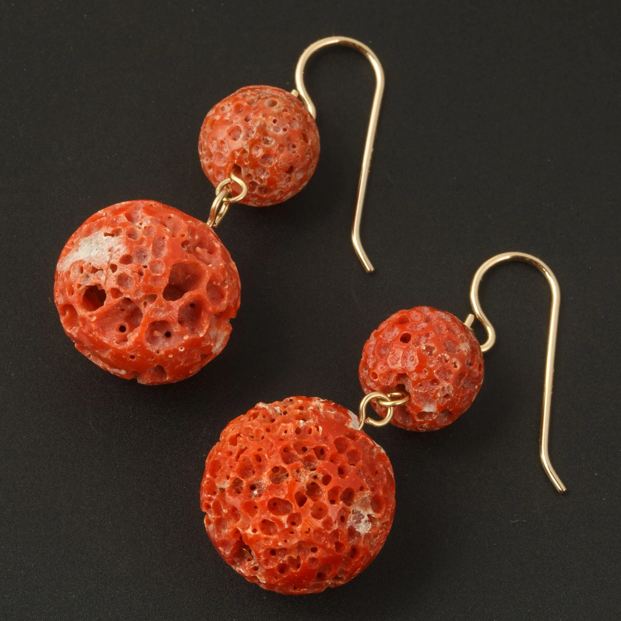 Very Rare Momo Coral earrings, gold filled wire. erfn125