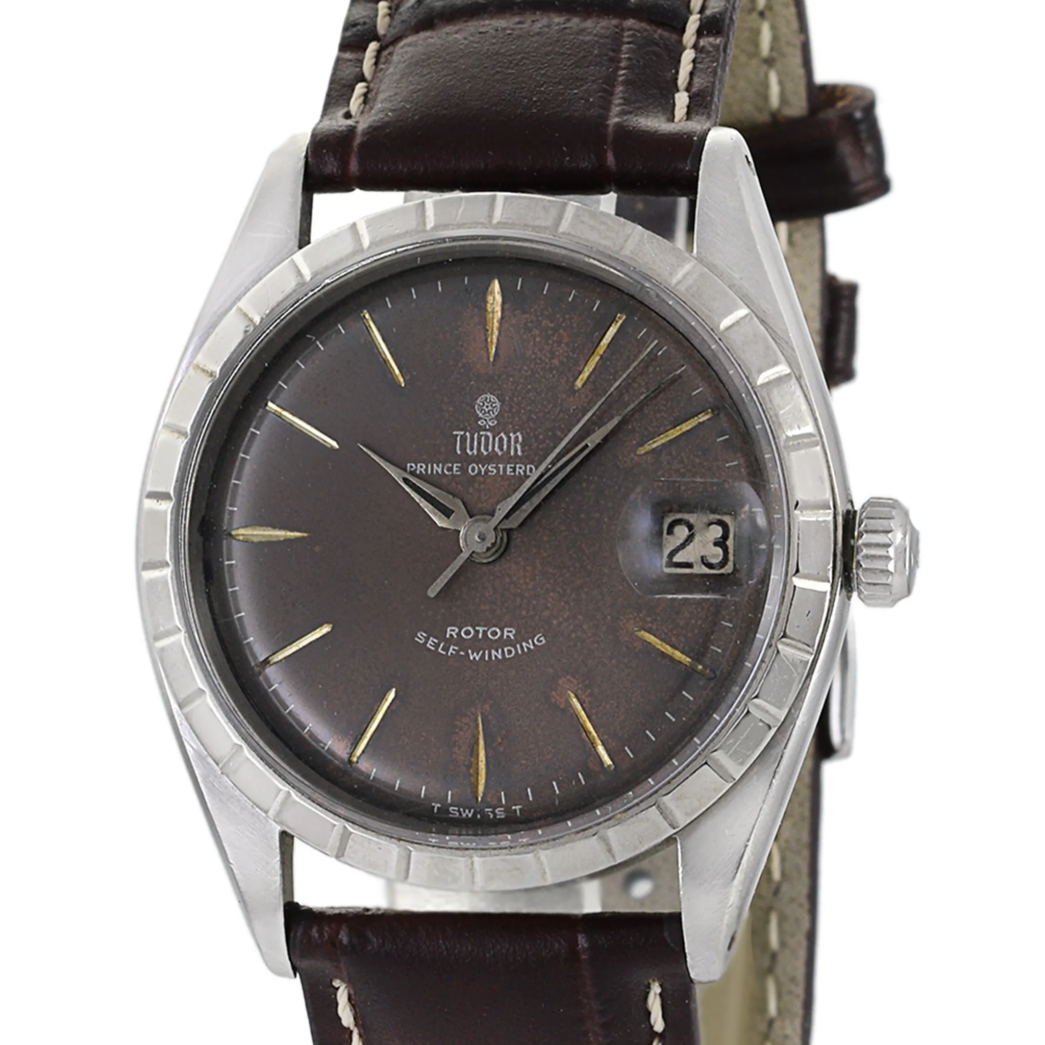 Vintage 1964 Rolex Tudor Prince Oysterdate Reference 7966 with Tropical Dial