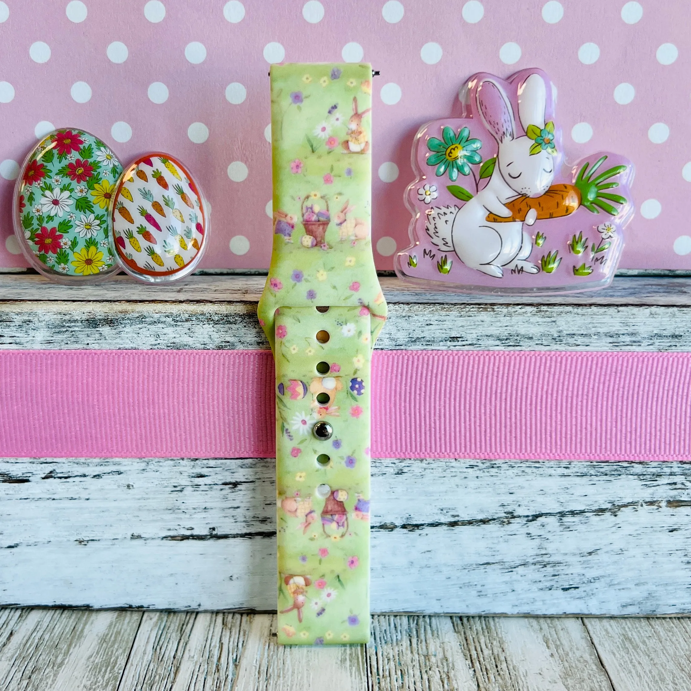 Vintage Easter Print Silicone Band For Samsung Watch