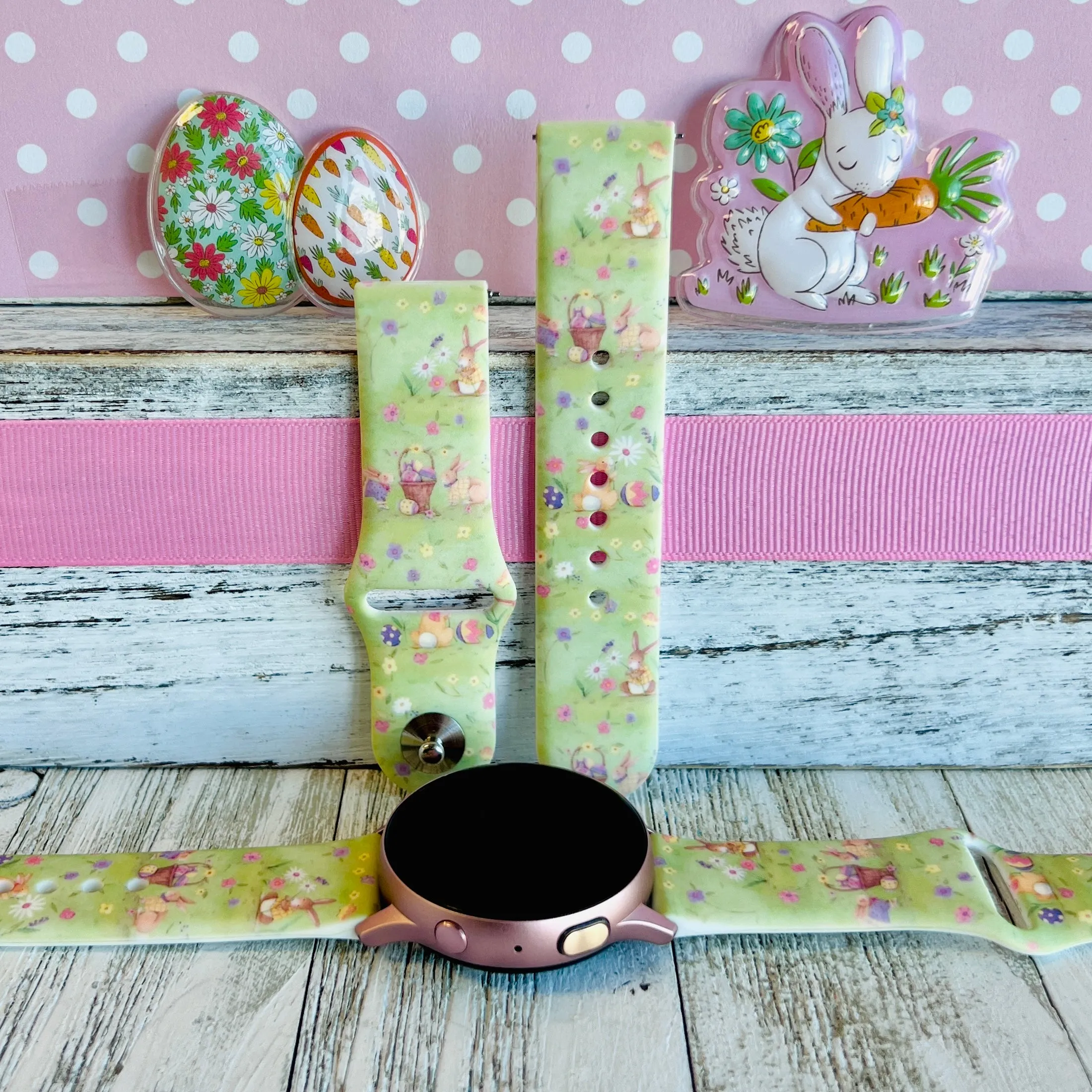 Vintage Easter Print Silicone Band For Samsung Watch