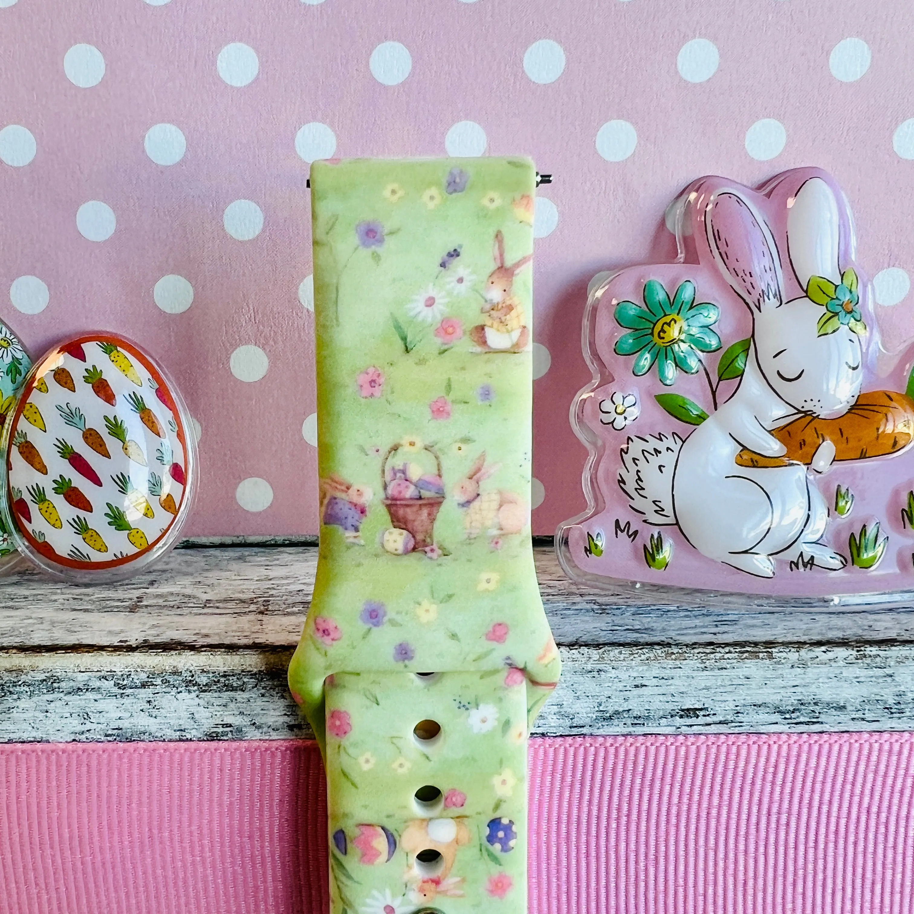 Vintage Easter Print Silicone Band For Samsung Watch