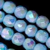 Vintage faceted AB round Germany. 6mm. Pkg of 10. b11-bl-1043