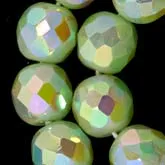 Vintage faceted AB round West Germany. 8mm. Pkg of 6. b11-gr-0925(e)