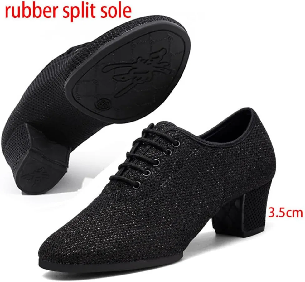 Women Practice Dance Sneaker, 2Inchs Heel Ballroom Dancing Shoes Breathable Modern Salsa Performance Shoes