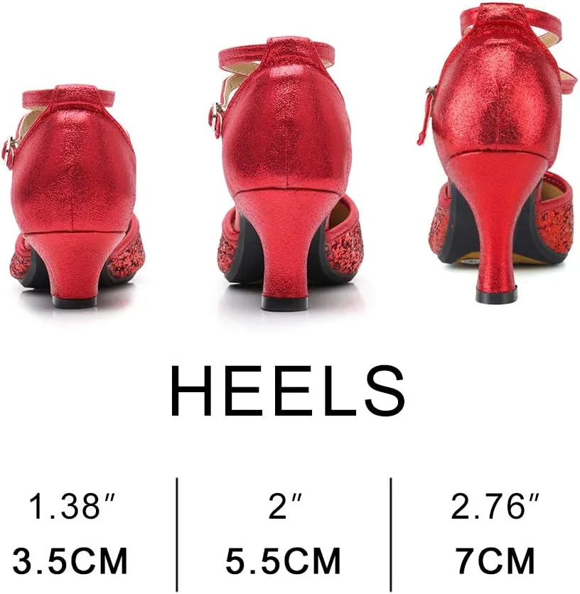 YKXLM Character Shoes for Women Closed Toe Practice Modern Dance Heels,DY111